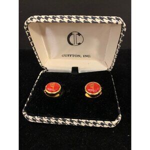 Vintage Cuffton Inc Gold Tone Sexy Cowgirl Cuff Button Covers (1171)